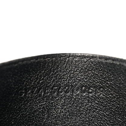 Saint Laurent Calfskin Crocodile Embossed Monogram Credit Card Case Black 7 of 10