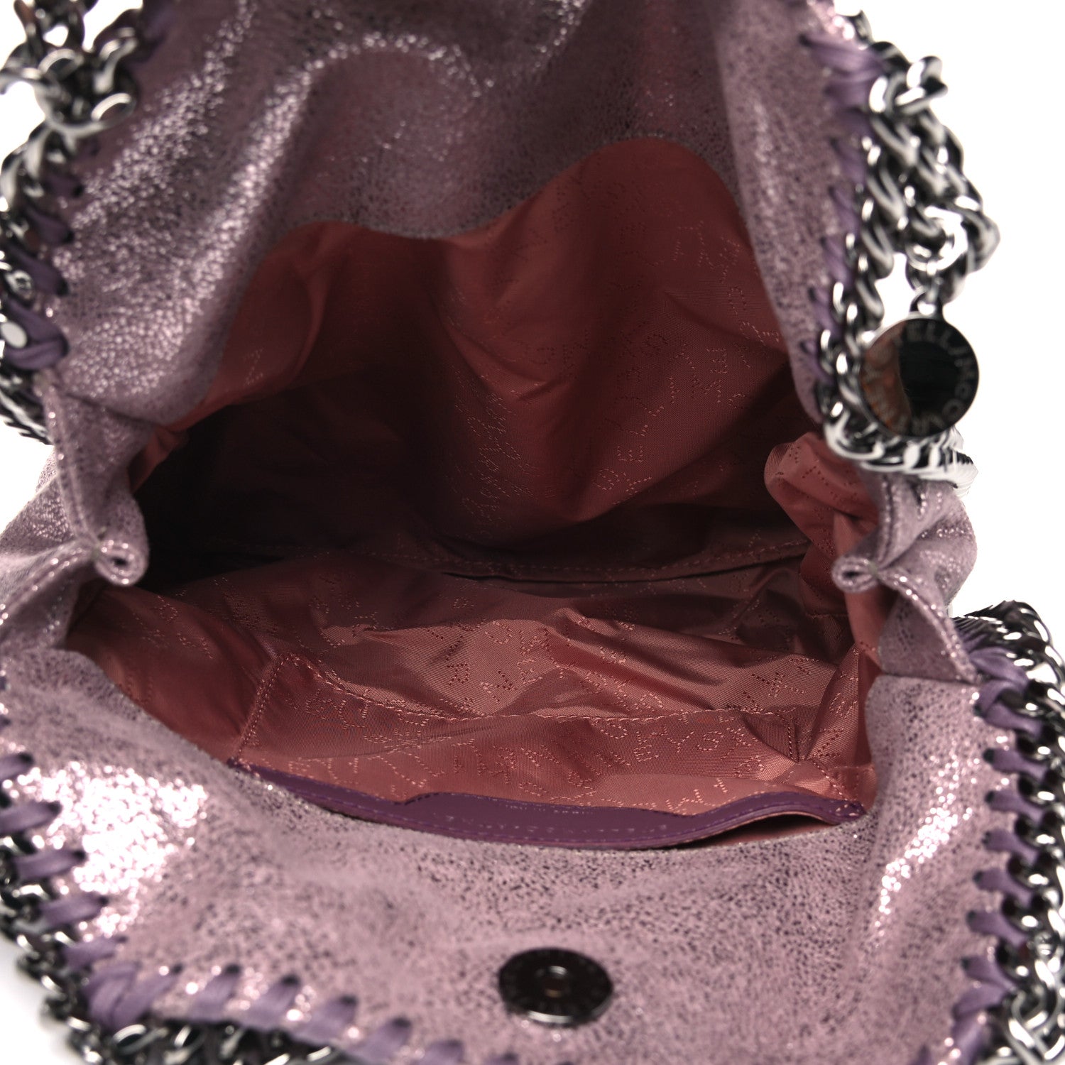 Stella McCartney Metallic Shaggy Deer Mini Falabella Fold Over Tote Light Purple 4 of 4