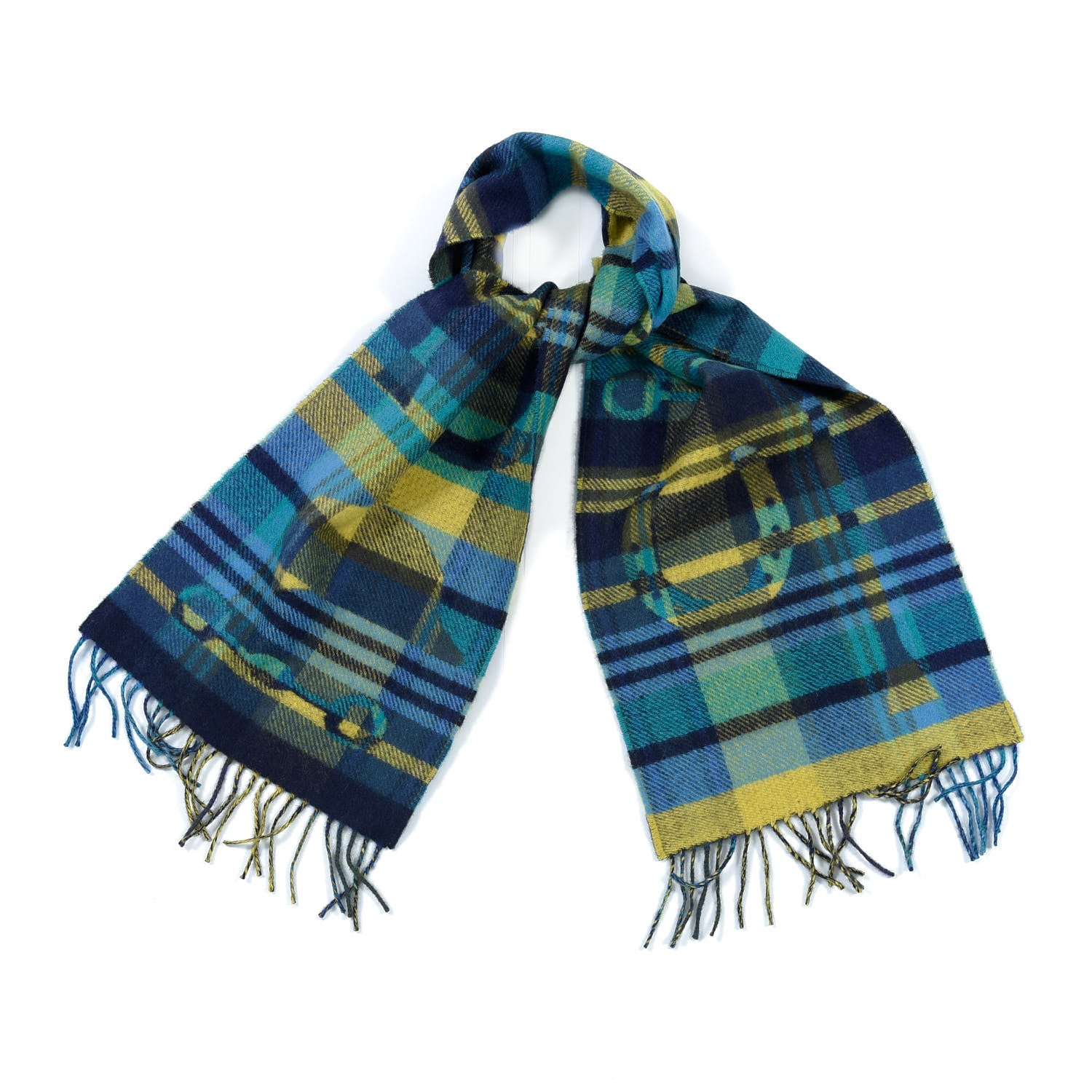 Hermes Cashmere HER-MES Tartan Muffler 1 of 4