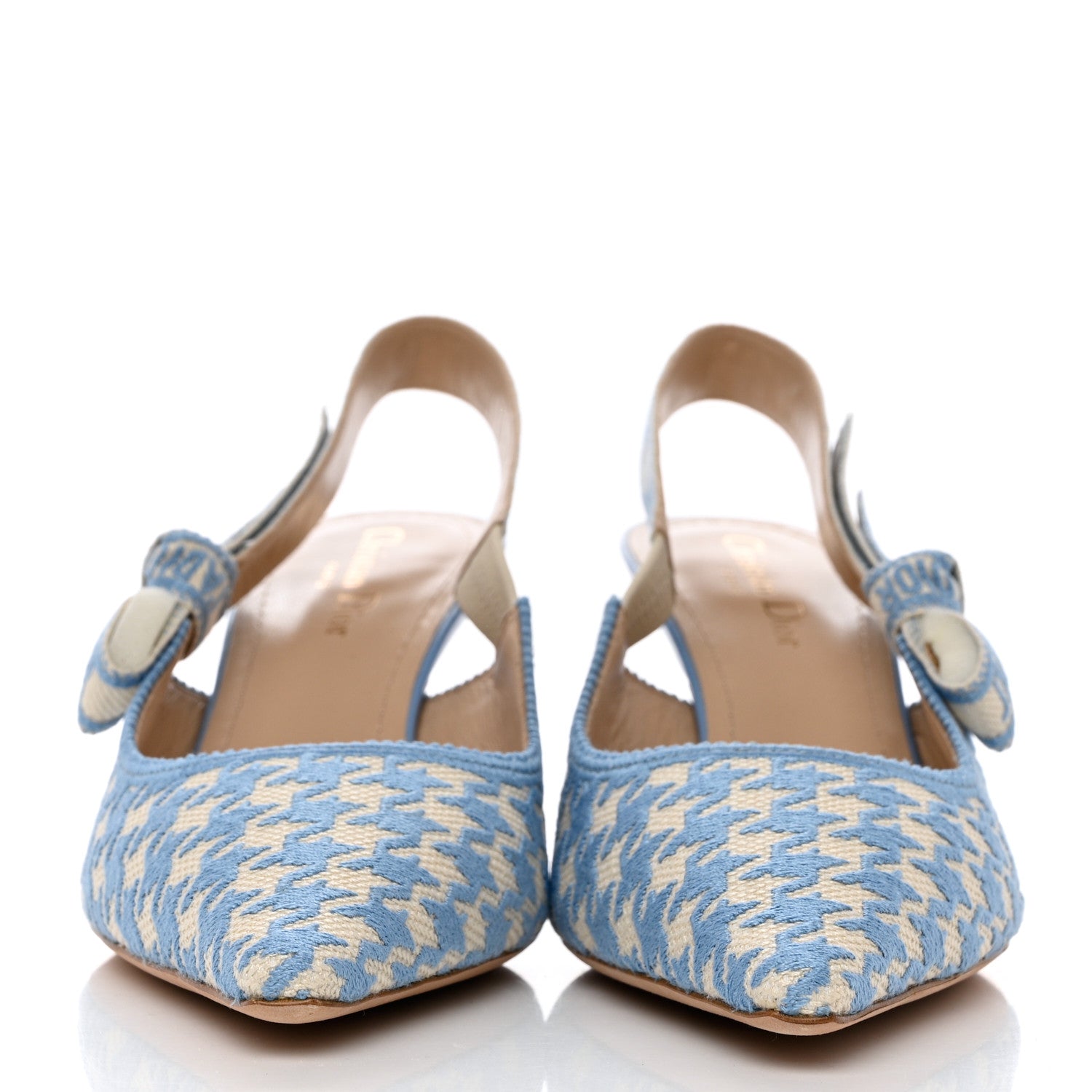 Christian Dior Micro PDP Cotton Houndstooth J'Adior Slingback 65mm Pumps 40.5 Cornflower 2 of 9