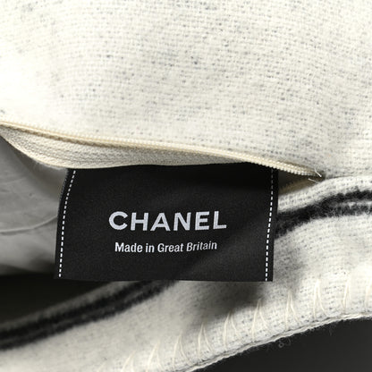 Chanel Merino Wool Cashmere CC Pillow Black White 3 of 3