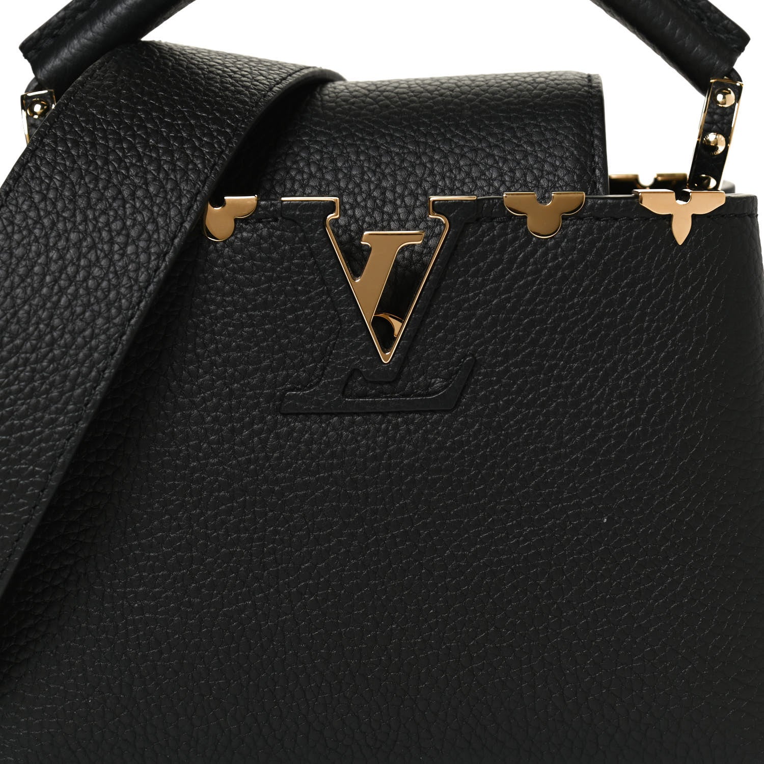 Louis Vuitton Taurillon Embellished Flower Crown Capucines Mini Black 7 of 10