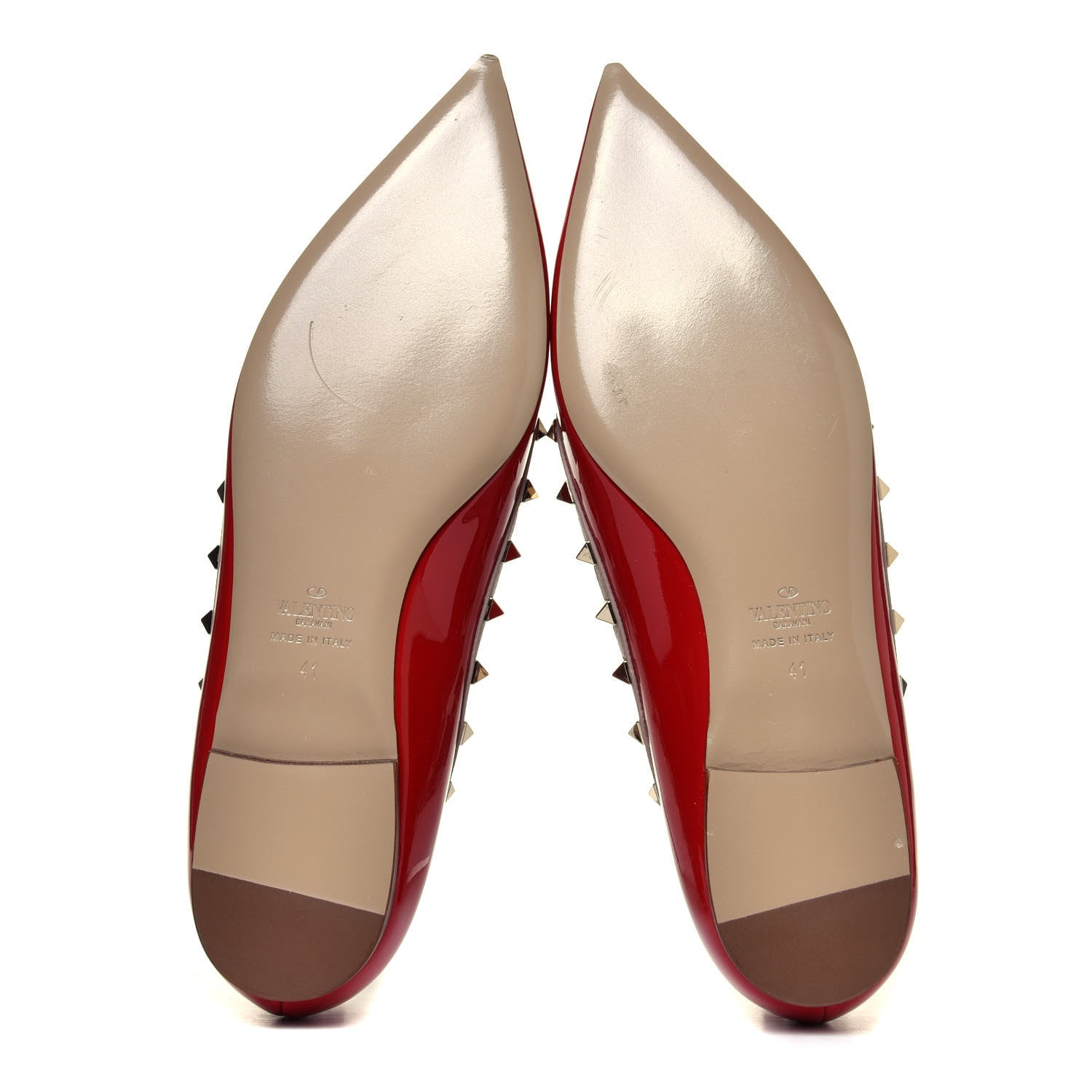 Valentino Garavani Patent Rockstud Ballerina Flats 41 Rosso Valentino Poudre 12 of 12