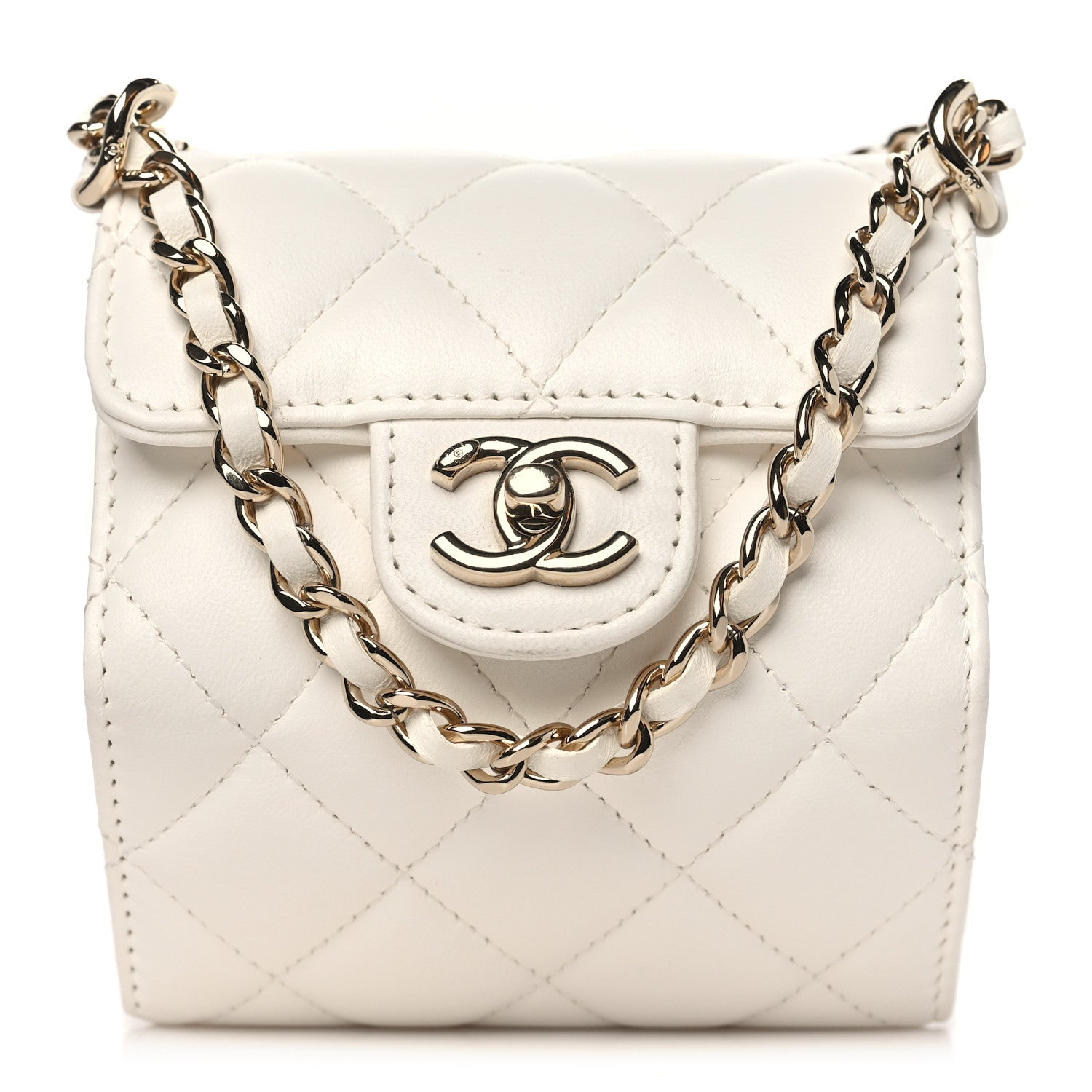 Chanel Lambskin Quilted Foldable Jewelry Box With Chain Black 1 of 12