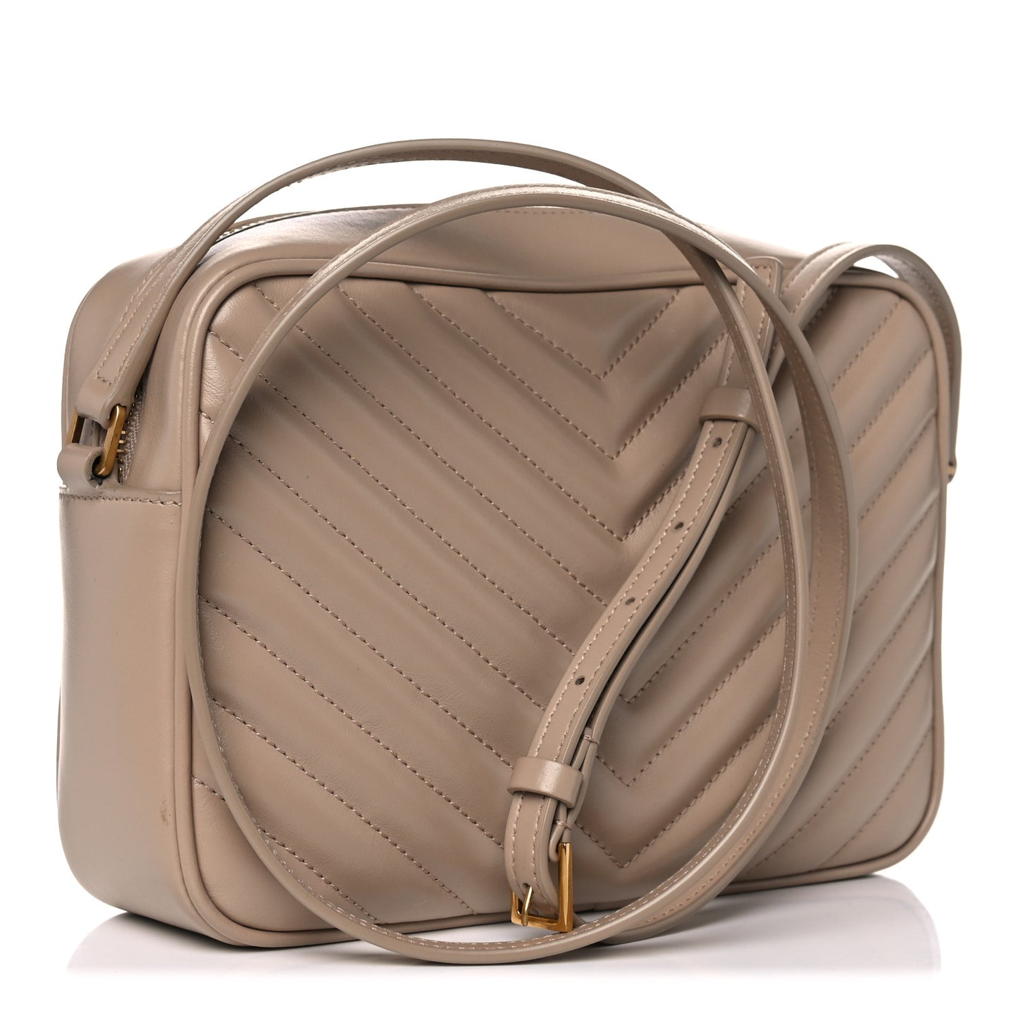 Calfskin Matelasse Monogram Lou Camera Bag Dark Latte