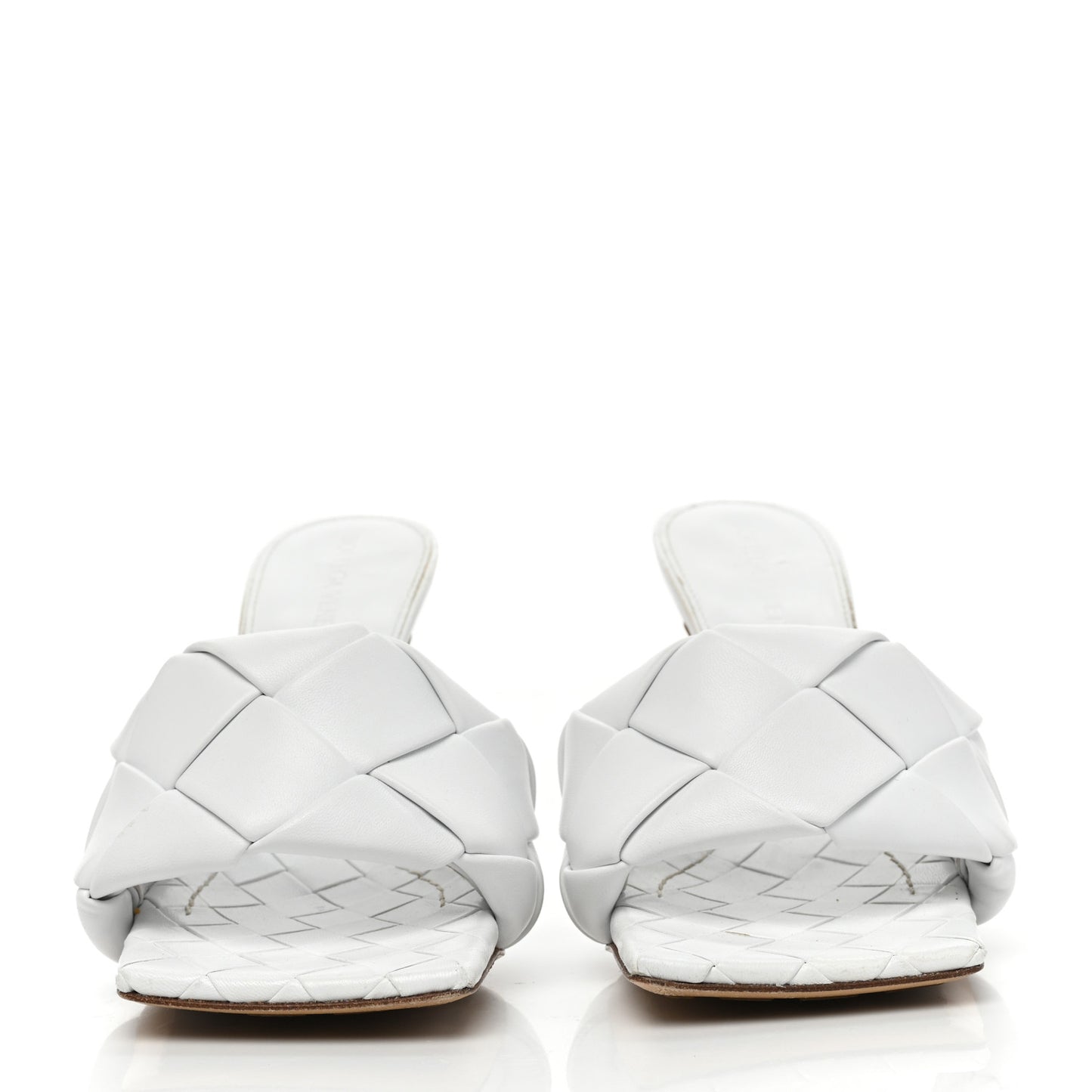 Nappa Maxi Intrecciato Lido Mule Sandals 37 Optic White