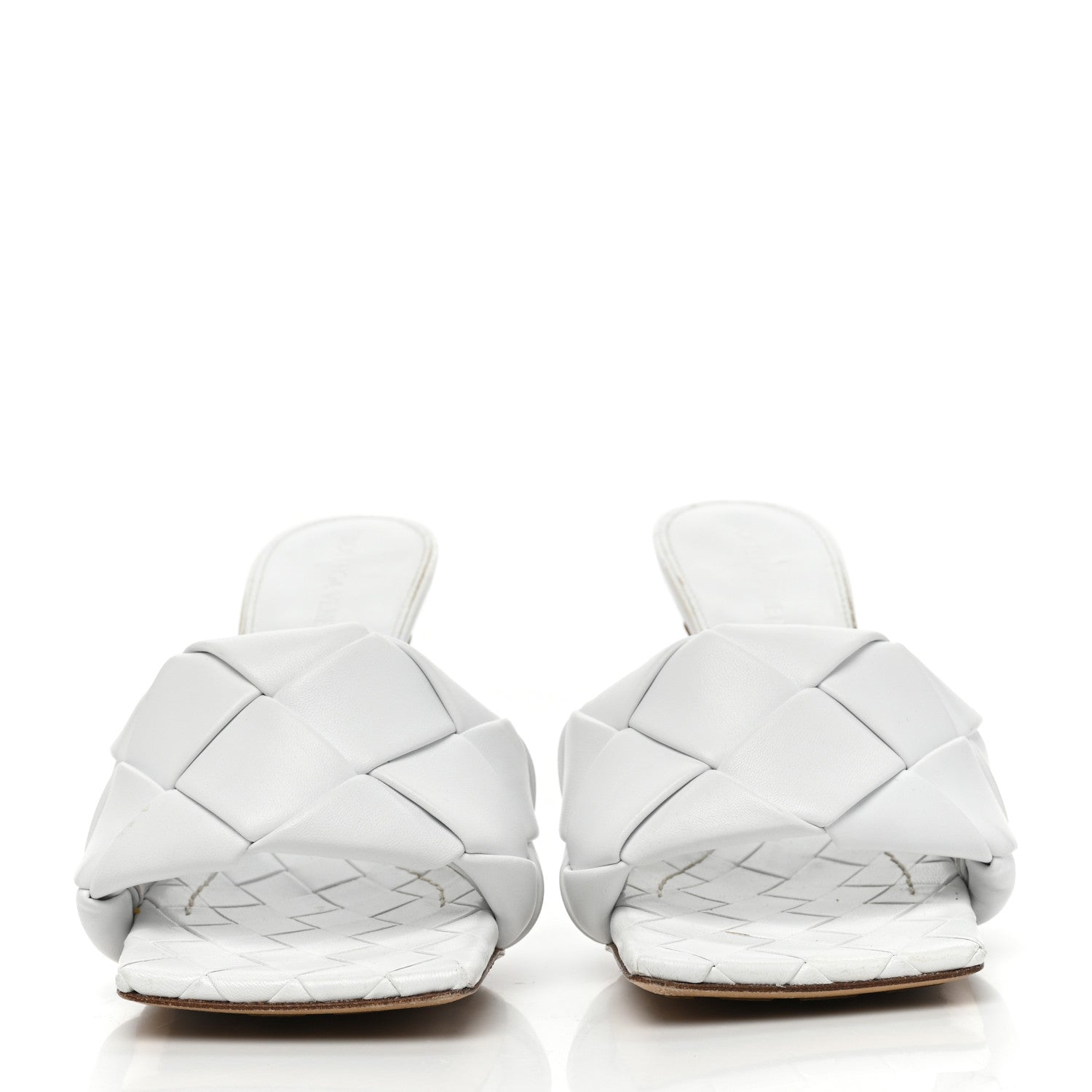 Bottega Veneta Nappa Maxi Intrecciato Lido Mule Sandals 37 Optic White 2 of 8