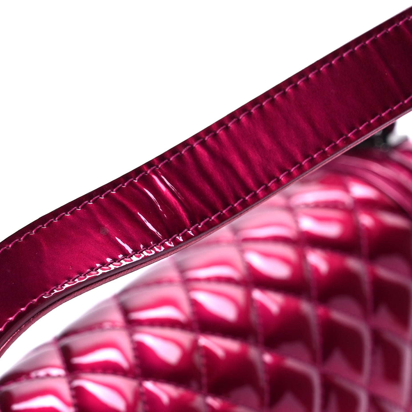 Metallic Patent Calfskin Quilted Medium Boy Flap Pink