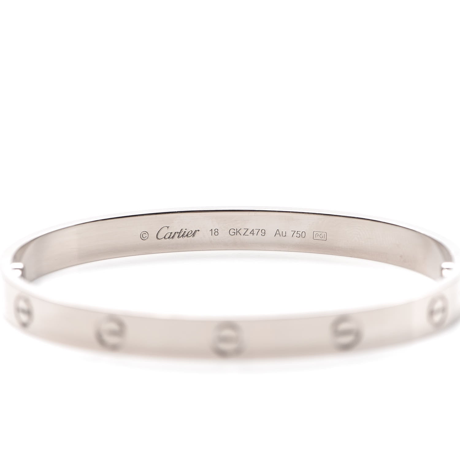 Cartier 18K White Gold LOVE Bracelet 18 5 of 7