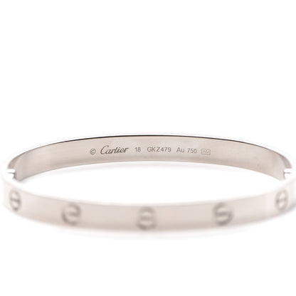 Cartier 18K White Gold LOVE Bracelet 18 5 of 7