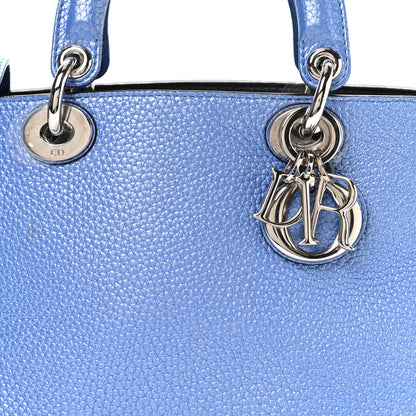 Christian Dior Metallic Bullcalf Mini Diorissimo Tote Blue 9 of 11