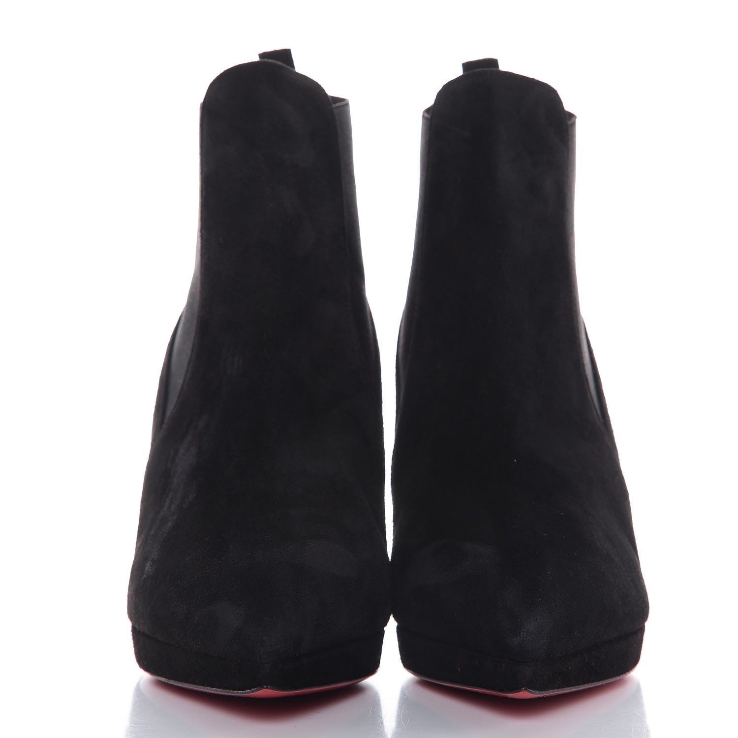 Christian Louboutin Suede Crochinetta 100 Ankle Boots 38.5 Black 2 of 9