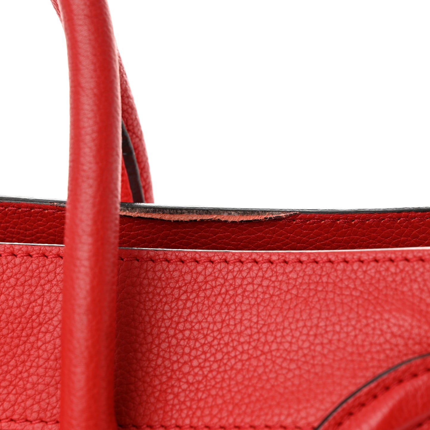 Drummed Calfskin Mini Luggage Red