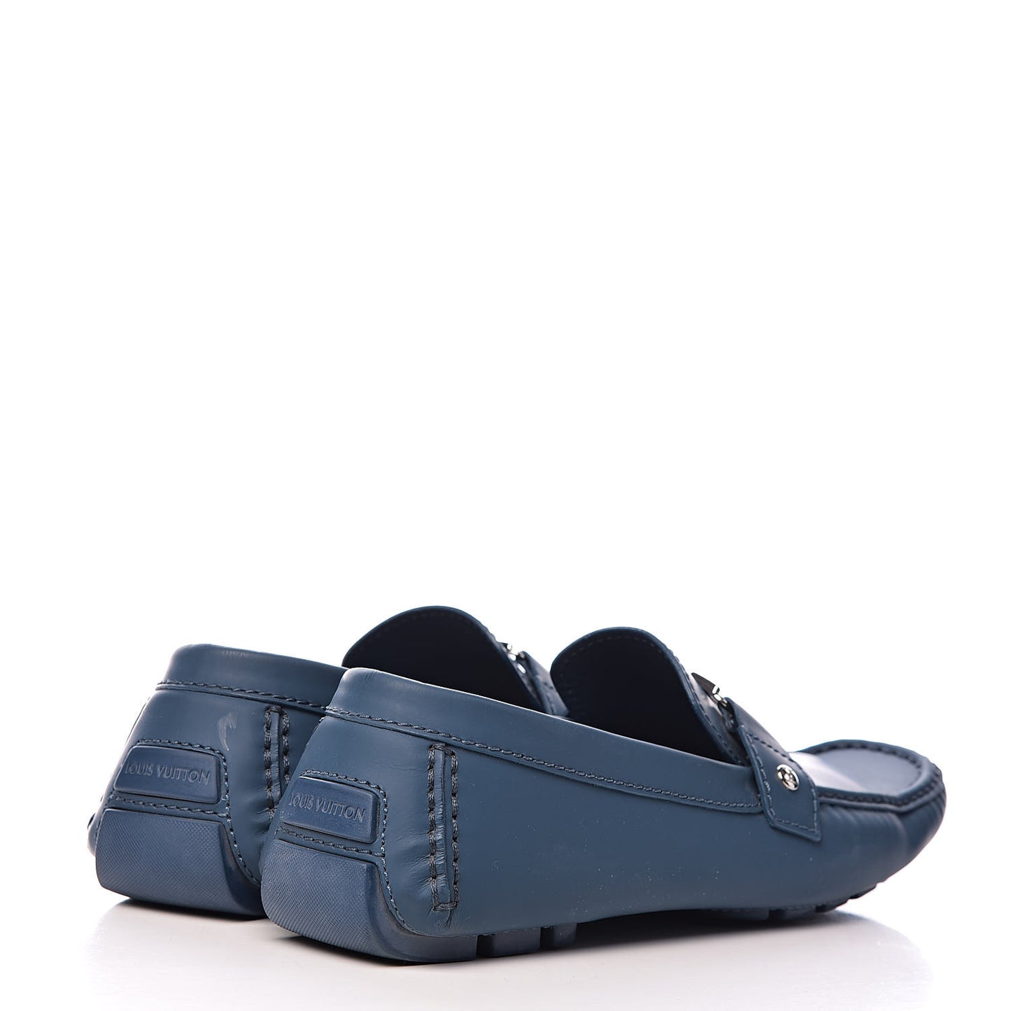 Calfskin Mens Monte Carlo Car Shoe Moccasin Loafers 9.5 Blue