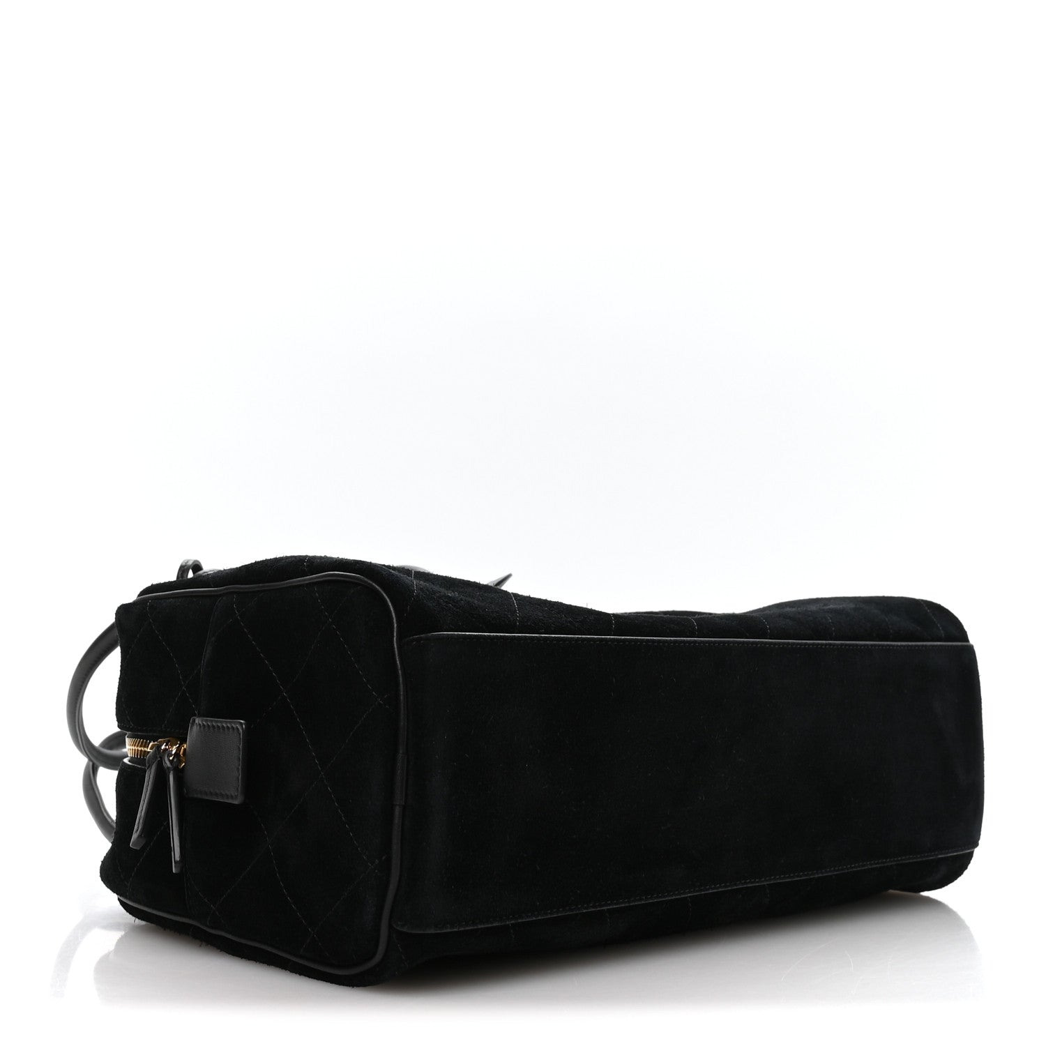 Chanel Suede Calfskin Large Perfect Bowling Bag Black 4 of 11