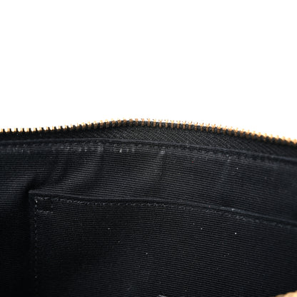 Saint Laurent Grain De Poudre Chevron Monogram Large Bill Pouch Black 8 of 10