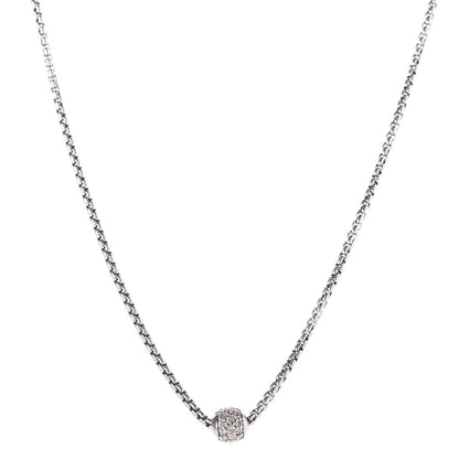 David Yurman Sterling Silver 18K Diamond Petite Pave Necklace 1 of 5