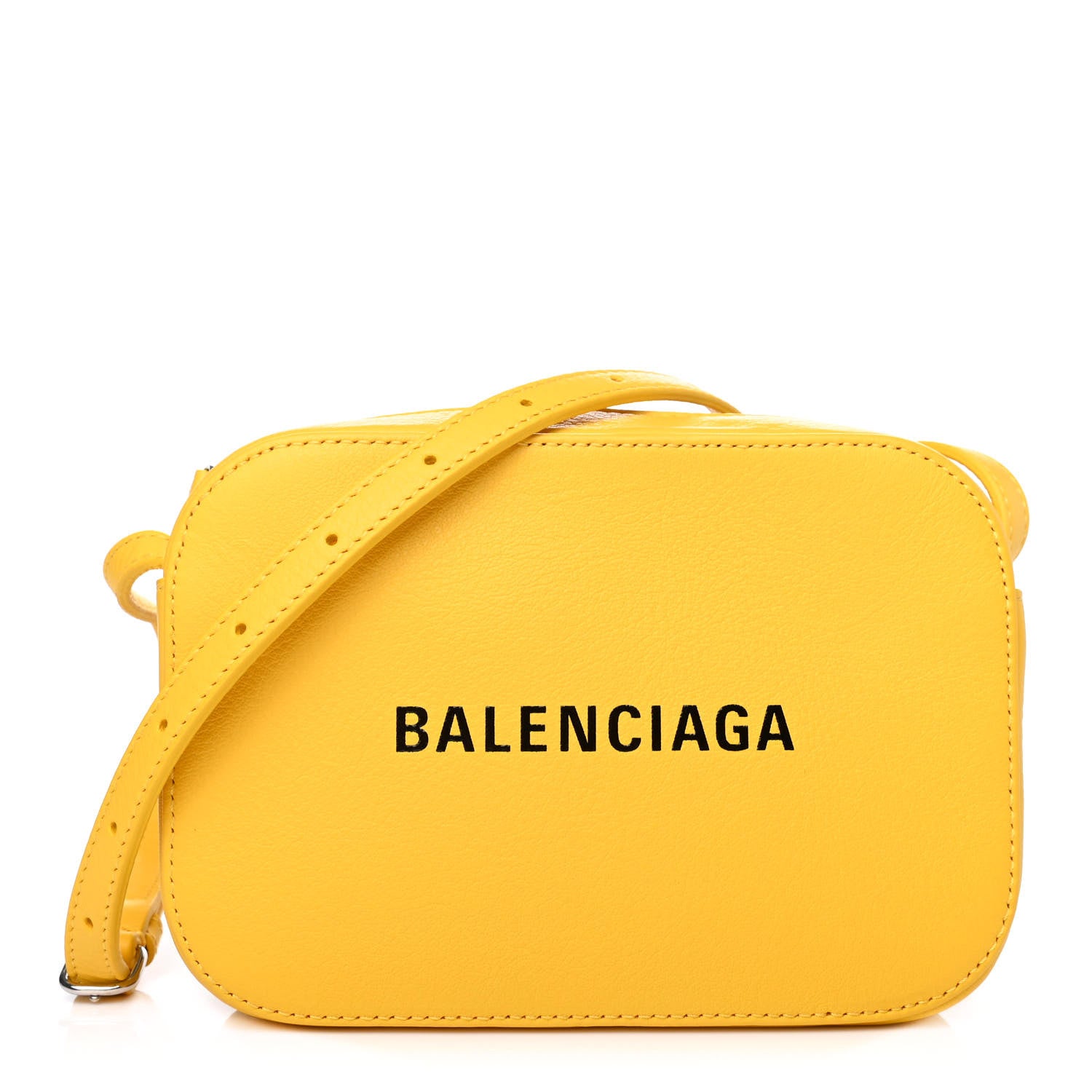 Balenciaga Calfskin Logo XS Everyday Camera Bag Yellow Black 1 of 4