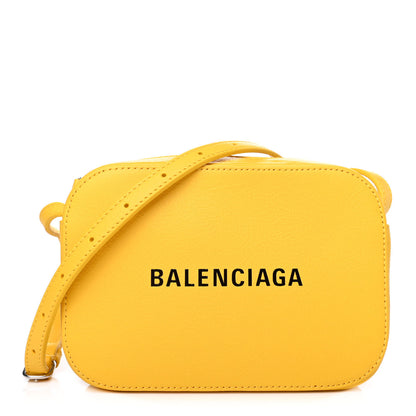 Balenciaga Calfskin Logo XS Everyday Camera Bag Yellow Black 1 of 4