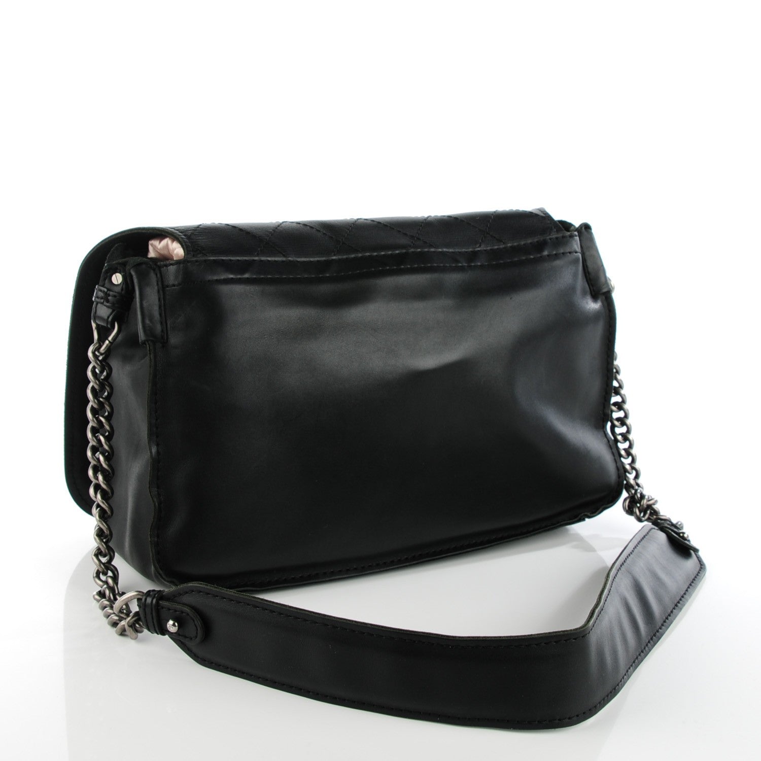 Chanel Calfskin Stitched Large Highlander Messenger Black 3 of 7