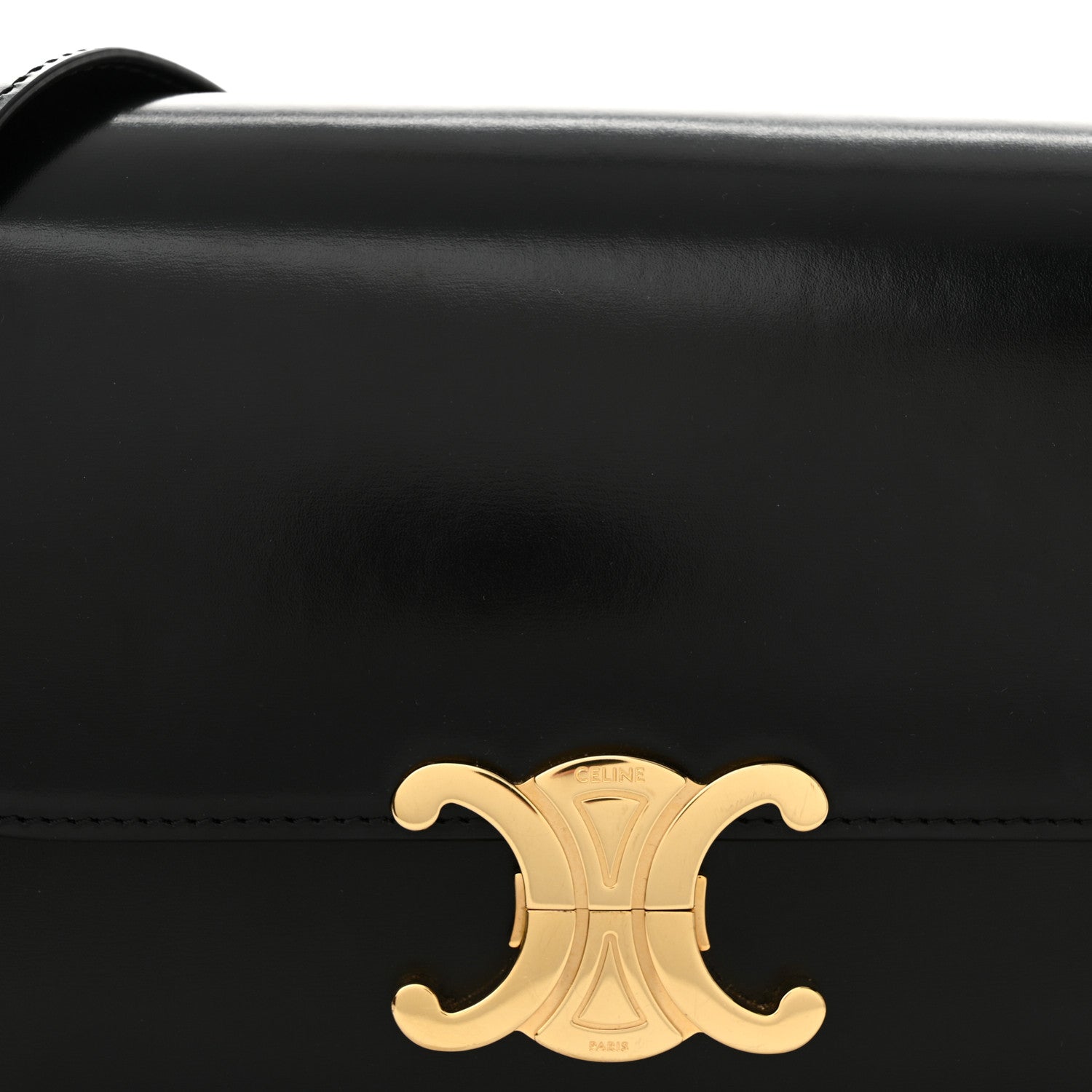 Celine Shiny Calfskin Medium Triomphe Black 8 of 16