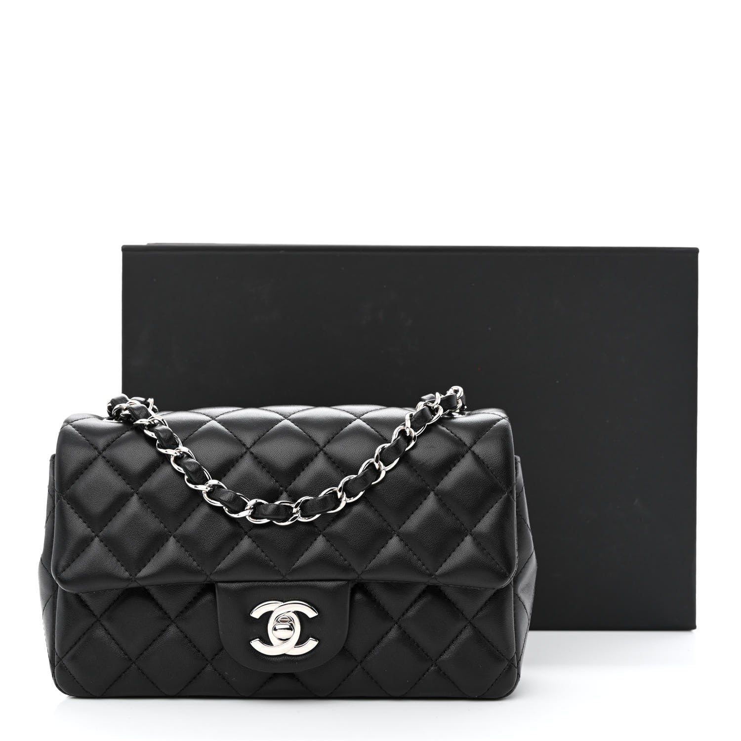 Chanel Lambskin Quilted Mini Rectangular Flap Black 11 of 11
