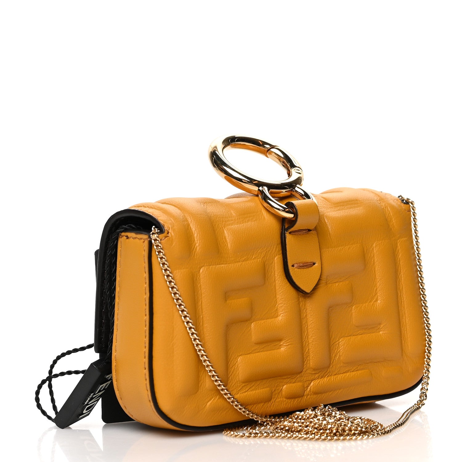 Fendi Nappa Matisse FF Embossed Nano Baguette Charm Zucca 3 of 6