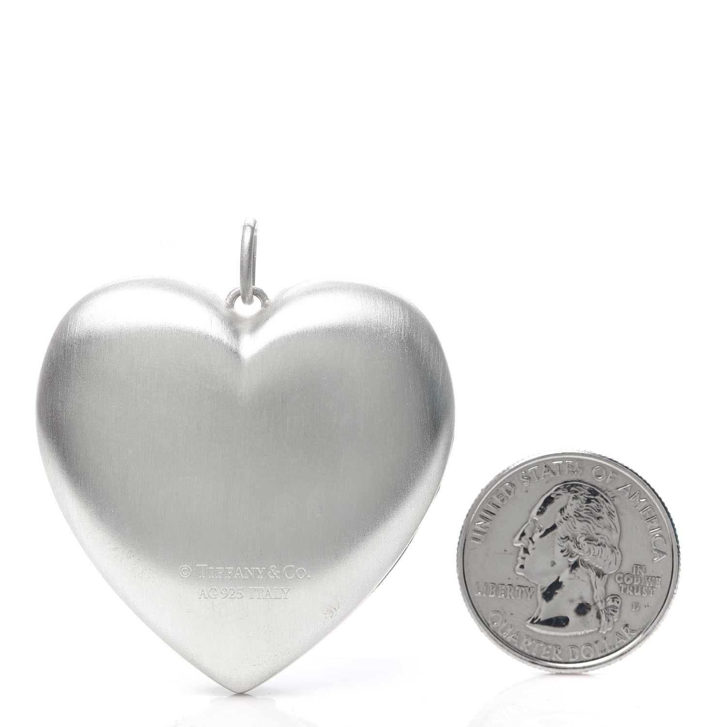 Tiffany Sterling Silver Large Ziegfeld Daisy Heart Locket Pendant 2 of 3