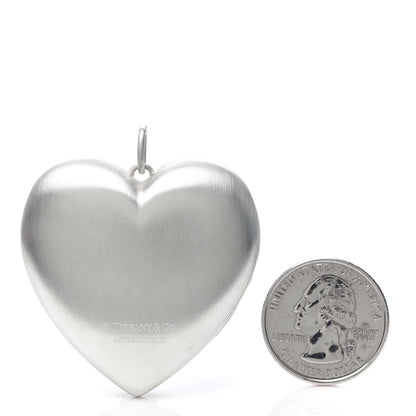 Tiffany Sterling Silver Large Ziegfeld Daisy Heart Locket Pendant 2 of 3