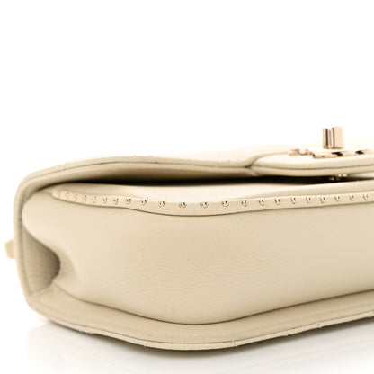 Chanel Caviar Quilted Mini Studded Flap White 9 of 13