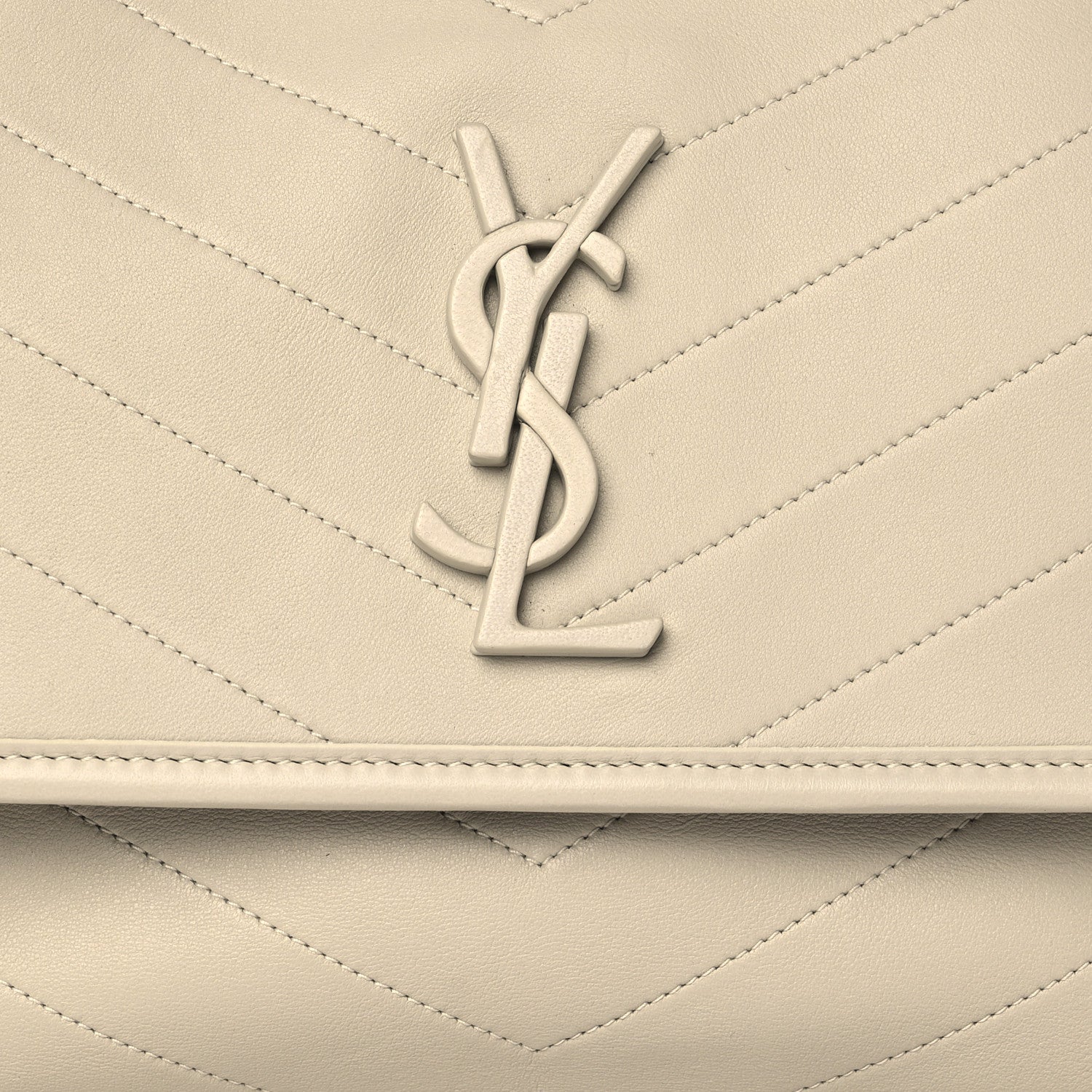 Saint Laurent Lambskin Matelasse Monogram Medium Niki Chain Satchel Ivory 7 of 9