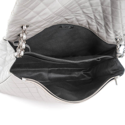 Chanel Calfskin XXL Travel Flap Bag Silver 5 of 7
