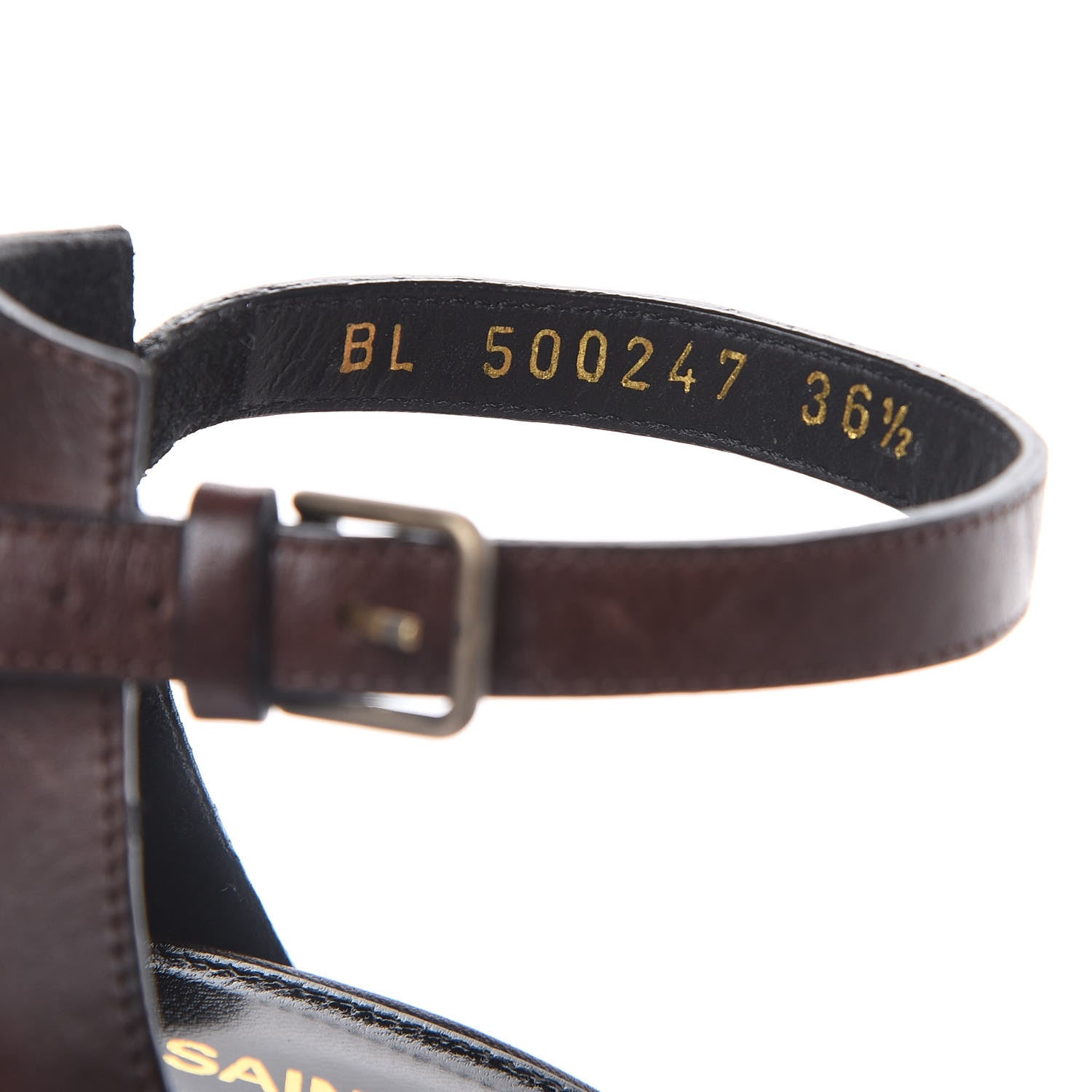 Saint Laurent Calfskin Opyum Sandals 36.5 Brown 8 of 12