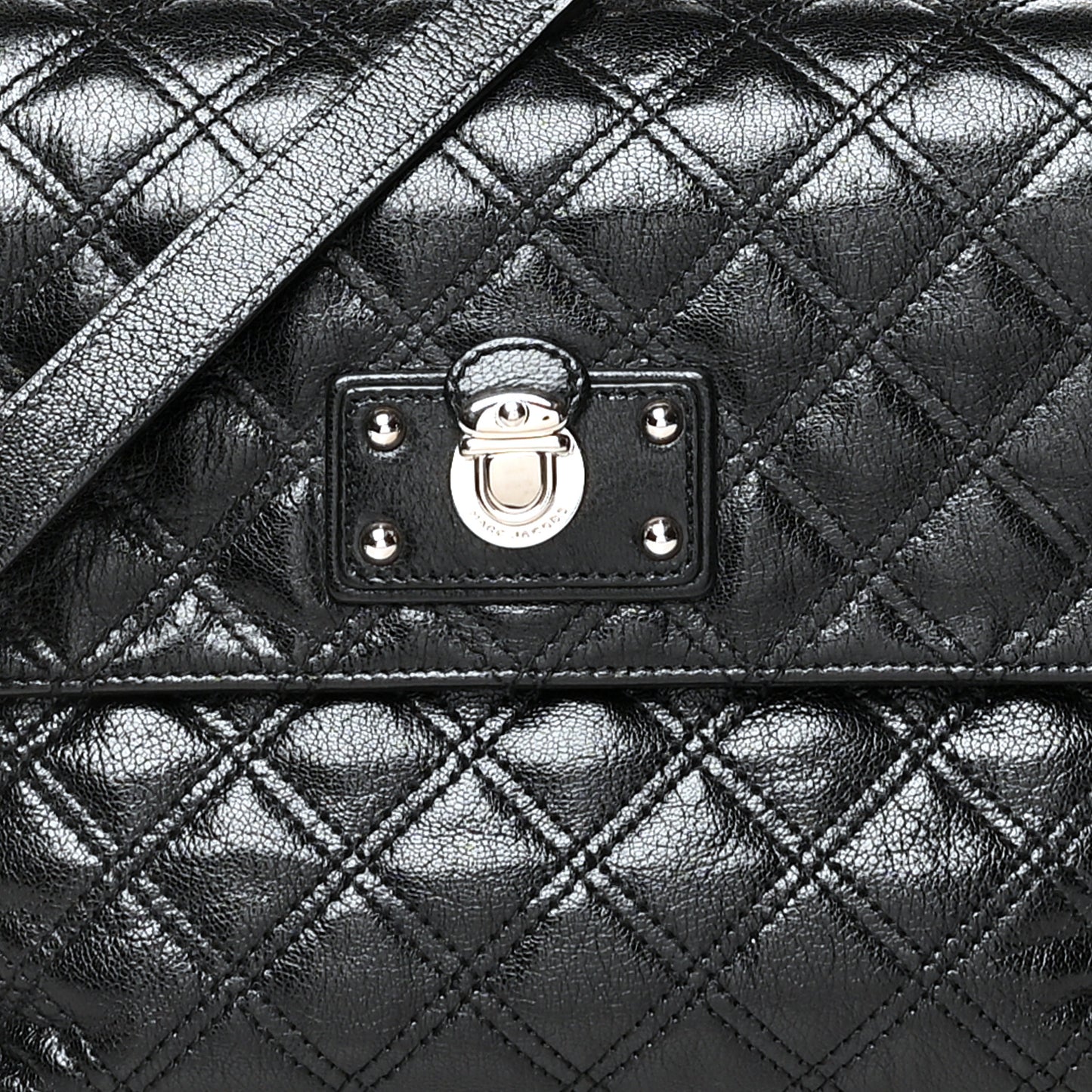 Lacquered Lambskin The XL Single Flap Black