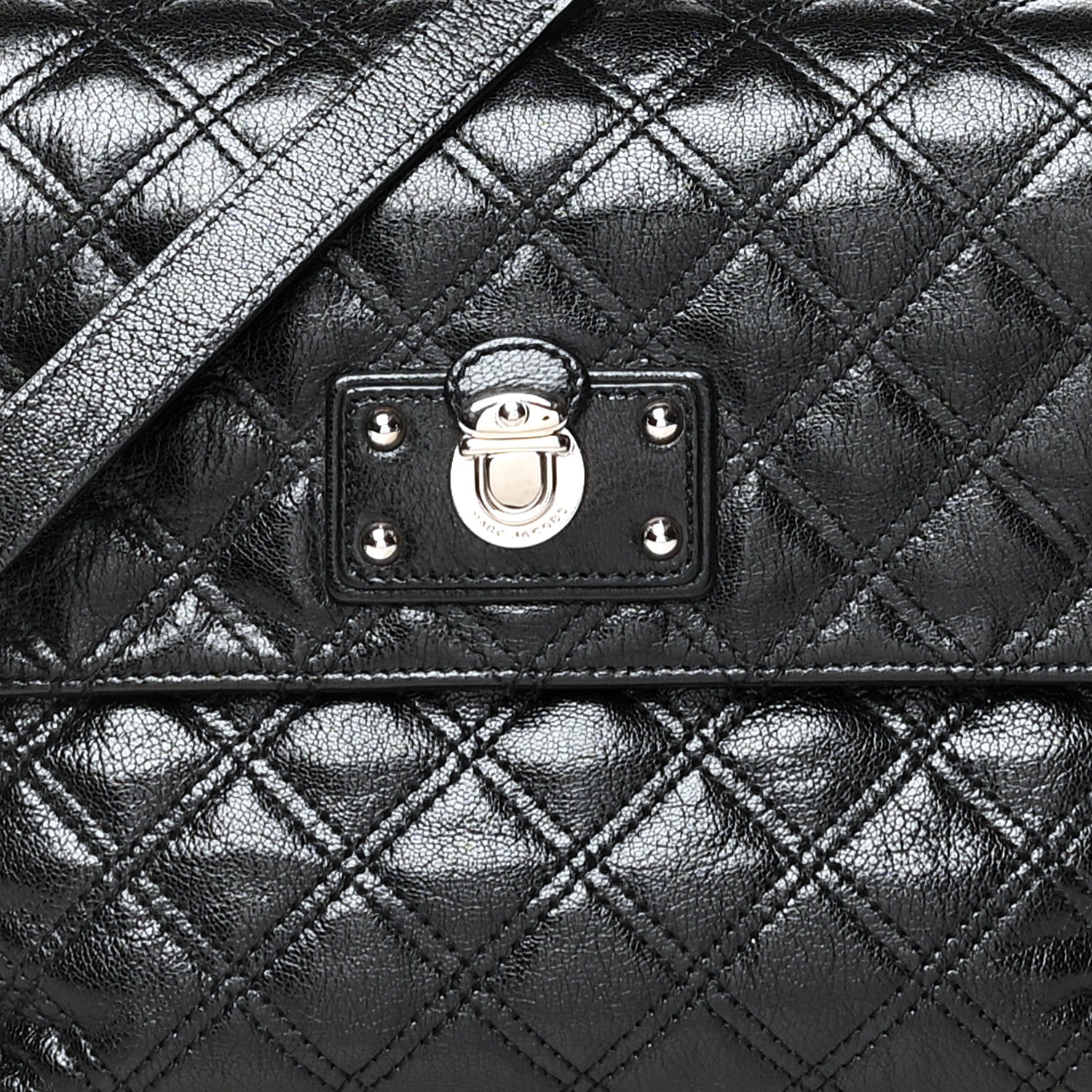 Marc Jacobs Lacquered Lambskin The XL Single Flap Black 8 of 10