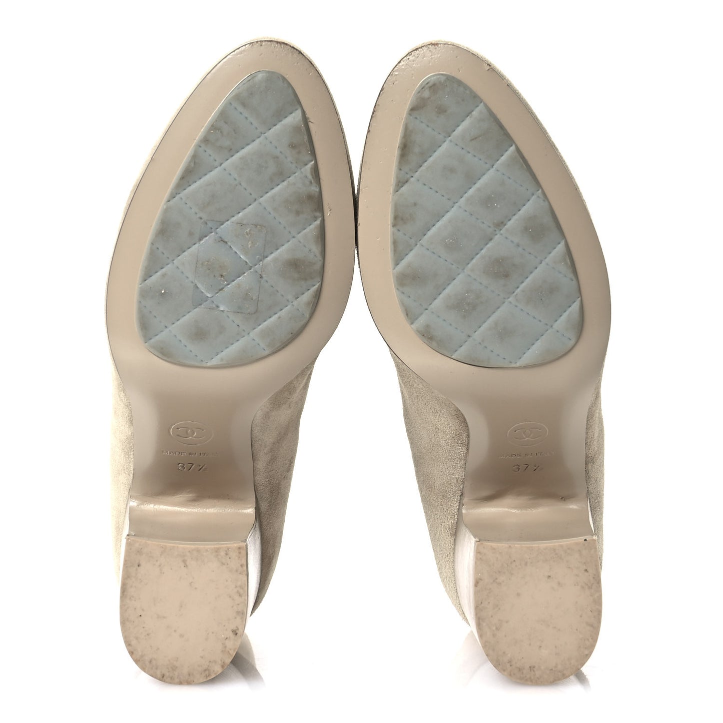 Suede Calfskin CC Short Boots 37.5 Beige