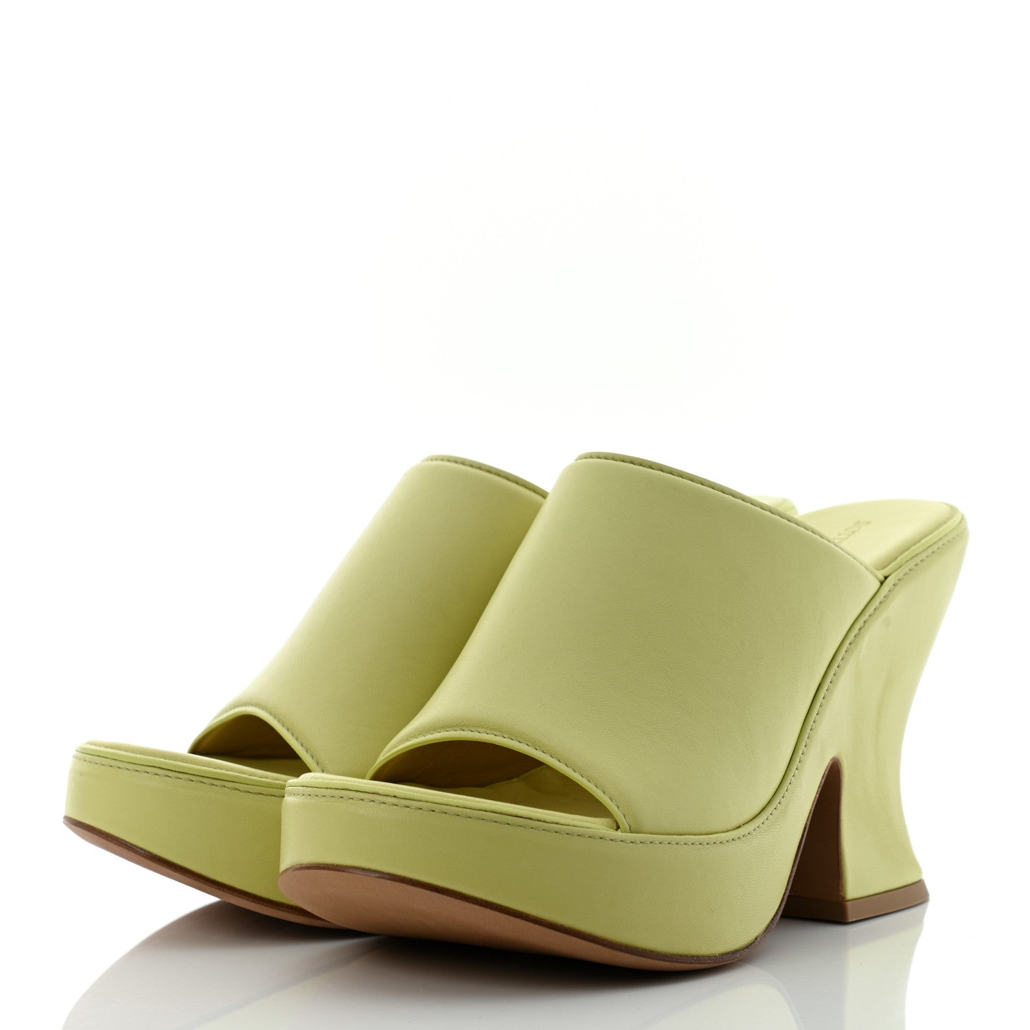 Bottega Veneta Nappa Slide Platform 115 Wedge Sandals 37 Seagrass 3 of 7