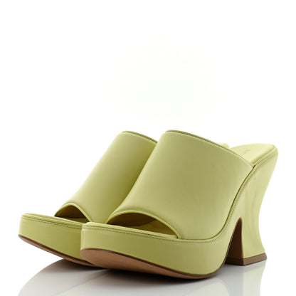 Bottega Veneta Nappa Slide Platform 115 Wedge Sandals 37 Seagrass 3 of 7