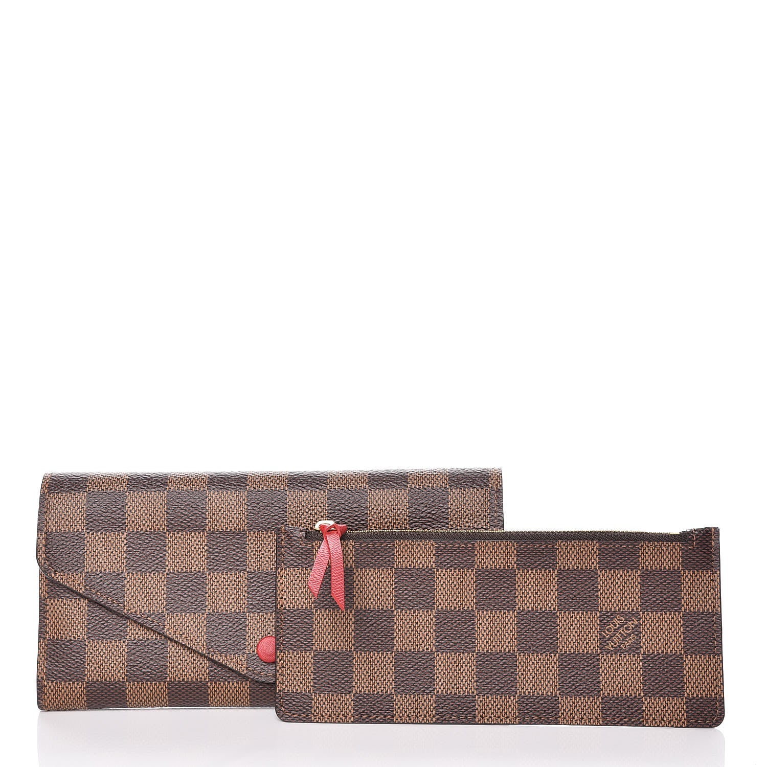 Louis Vuitton Damier Ebene Josephine Wallet Red 2 of 12