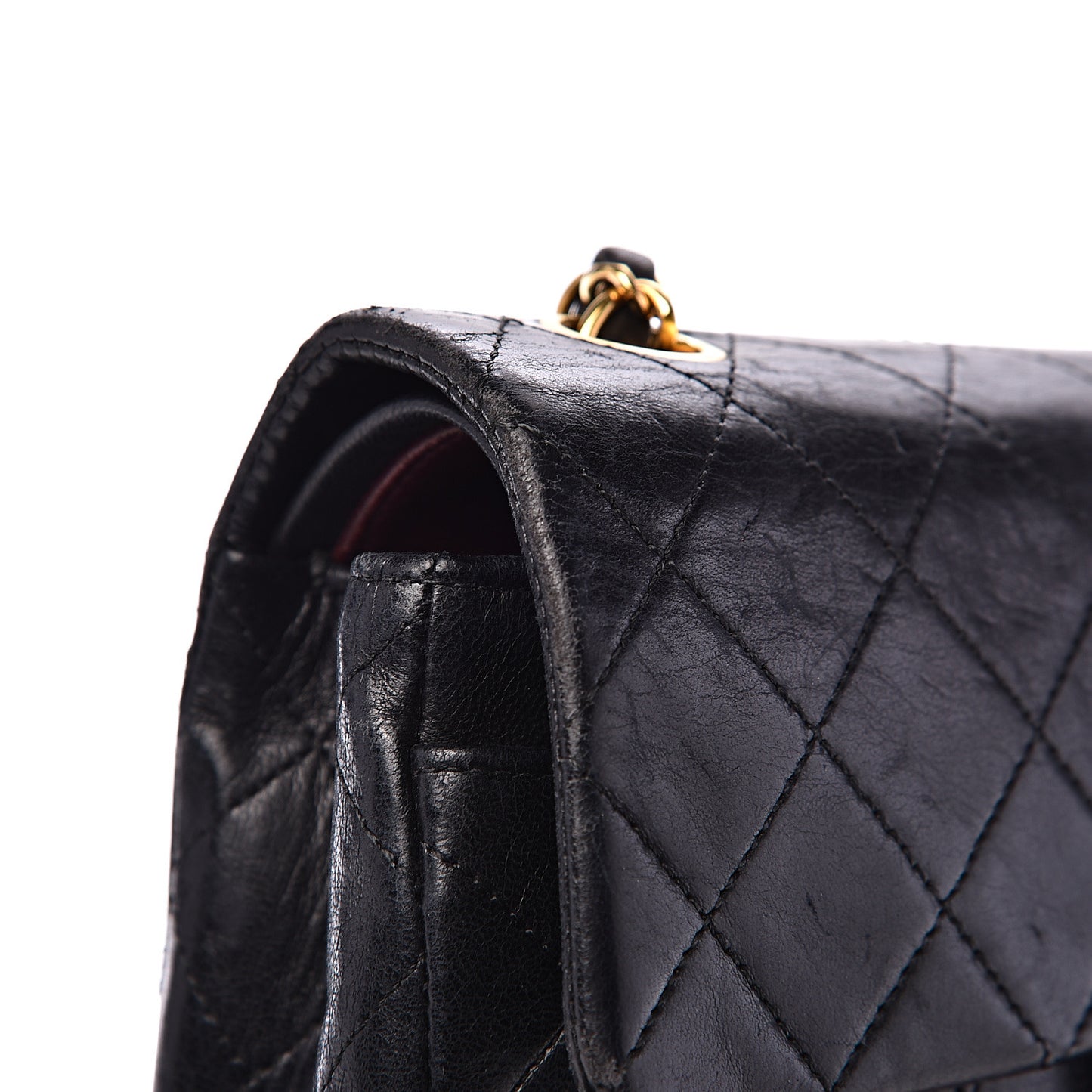 Lambskin Quilted Small Double Flap Black