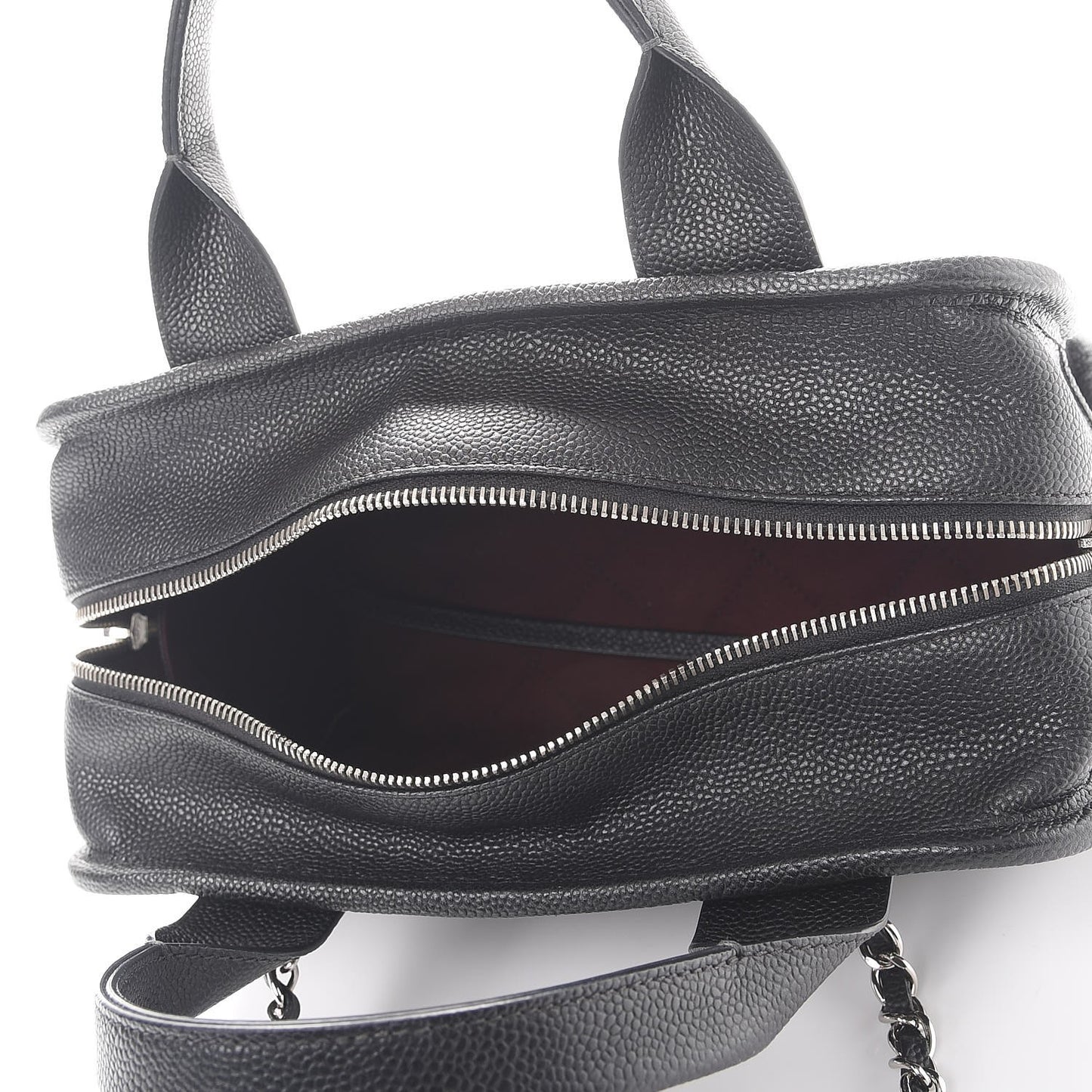 Caviar Quilted Small Deauville Bowling Bag Black