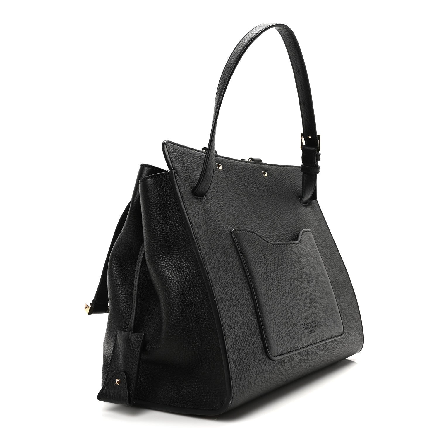 Valentino Garavani Pebbled Calfskin Large JoyLock Satchel Black 3 of 9