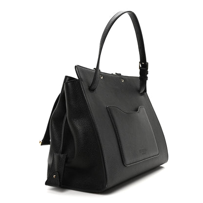 Valentino Garavani Pebbled Calfskin Large JoyLock Satchel Black 3 of 9