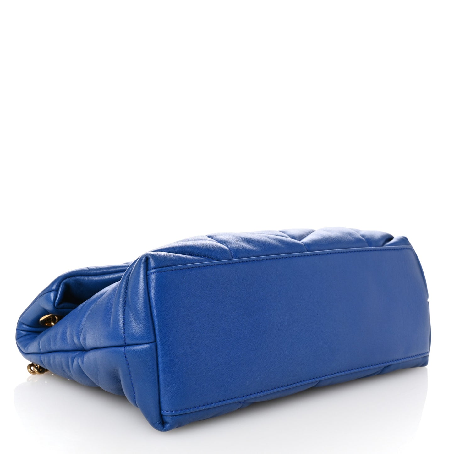 Lambskin Quilted Small Loulou Puffer Monogram Chain Satchel Majorele Blue