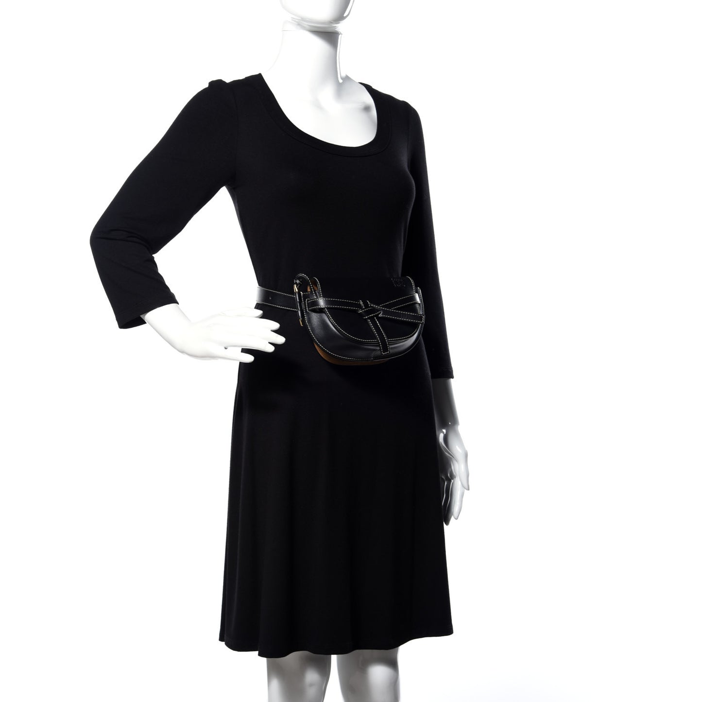 Calfskin Mini Gate Belt Bag Black
