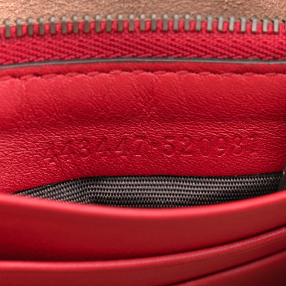 Gucci Calfskin Matelasse Mini GG Marmont Chain Bag Hibiscus Red 7 of 12