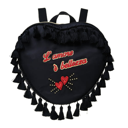 Dolce & Gabbana Nylon Heart L'amore Patch Mini Backpack Black 1 of 13