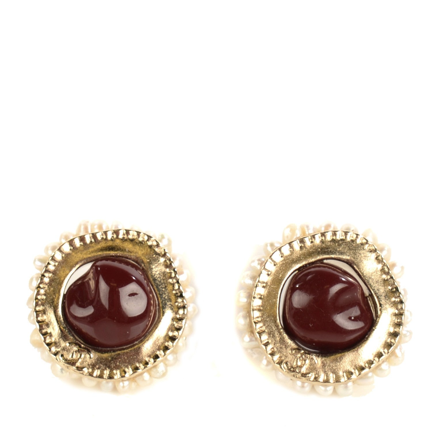 Chanel Gripoix Pearl Earrings Light Gold 1 of 6