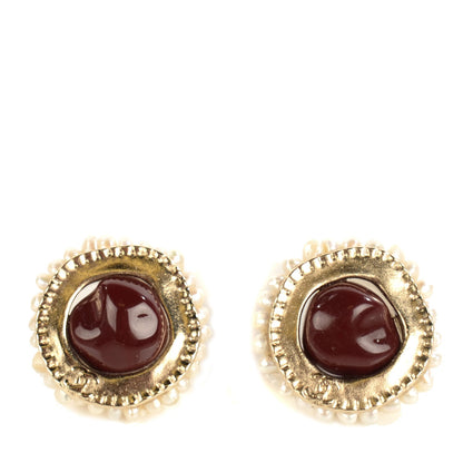 Chanel Gripoix Pearl Earrings Light Gold 1 of 6