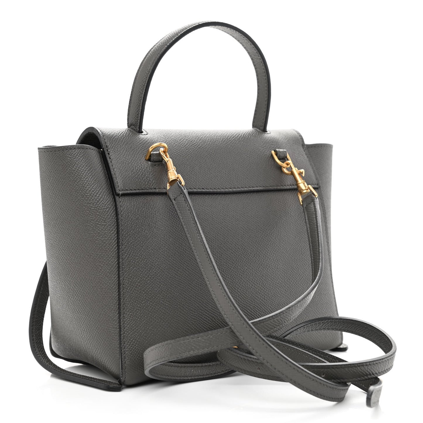 Grained Calfskin Nano Belt Bag Grey